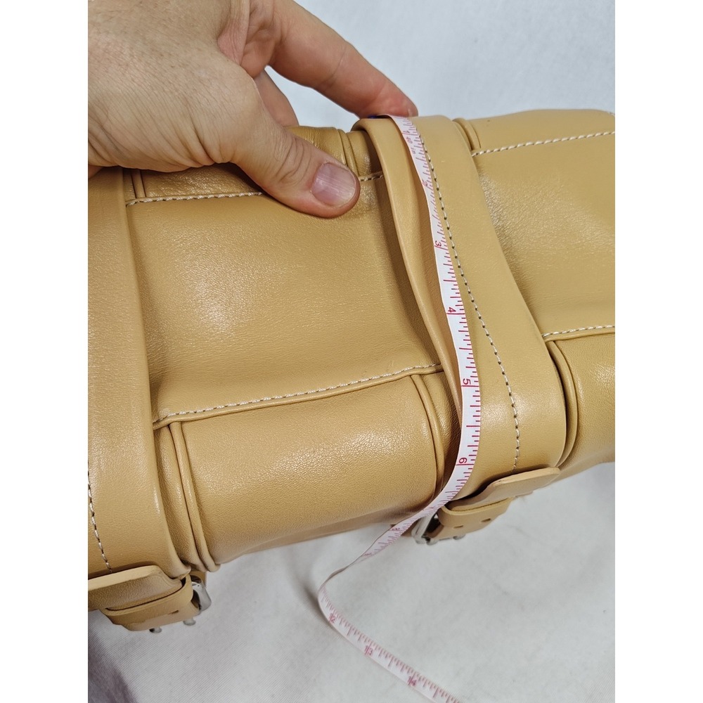 Cole Haan Alexa Natural Cream Leather Large E/W Roll Bag Cylinder Satchel NEW - Picture 14 of 16